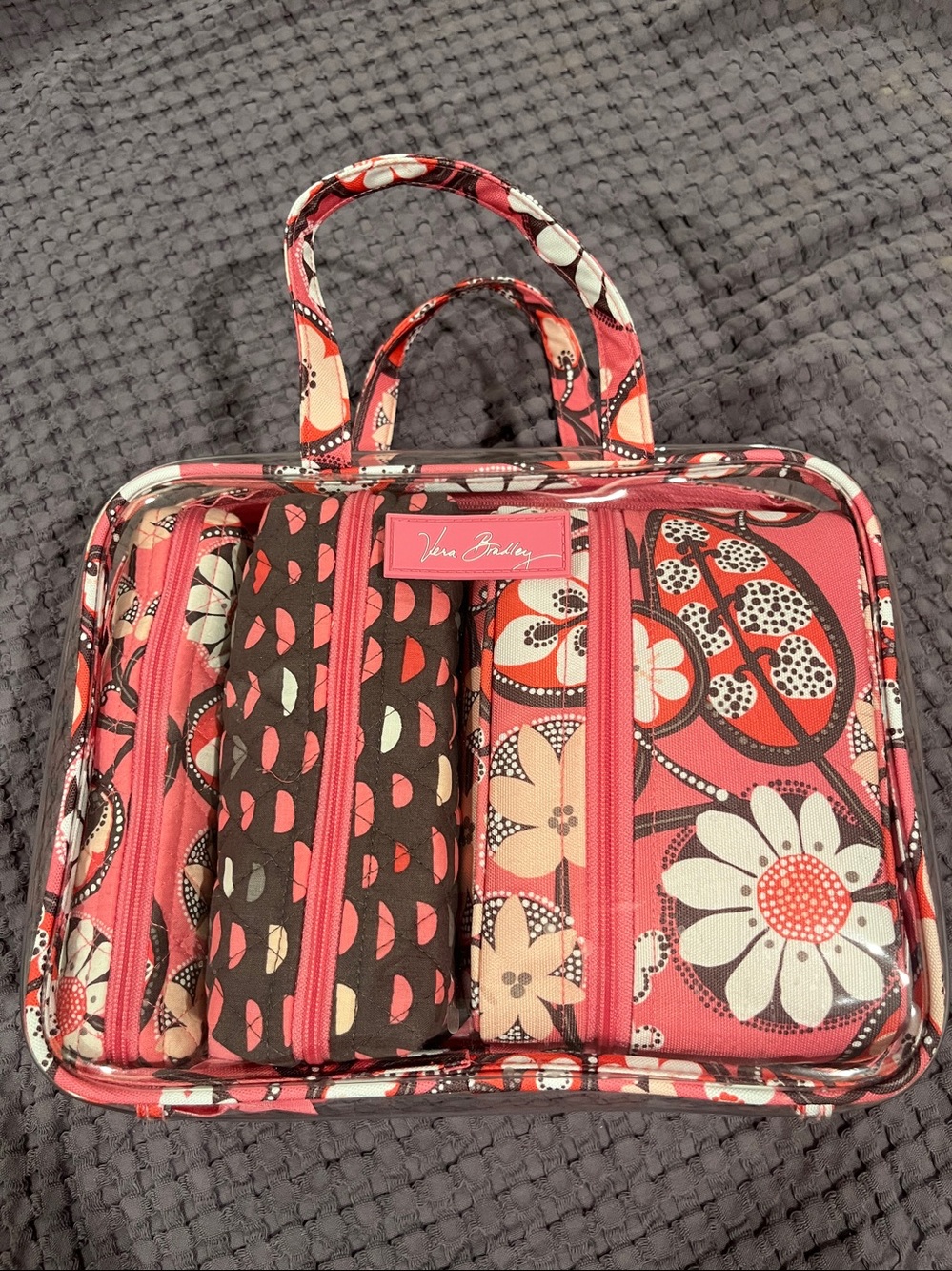 Vera Bradley Blush Pink Travel Organizer Set 2016 Unused Complete Set